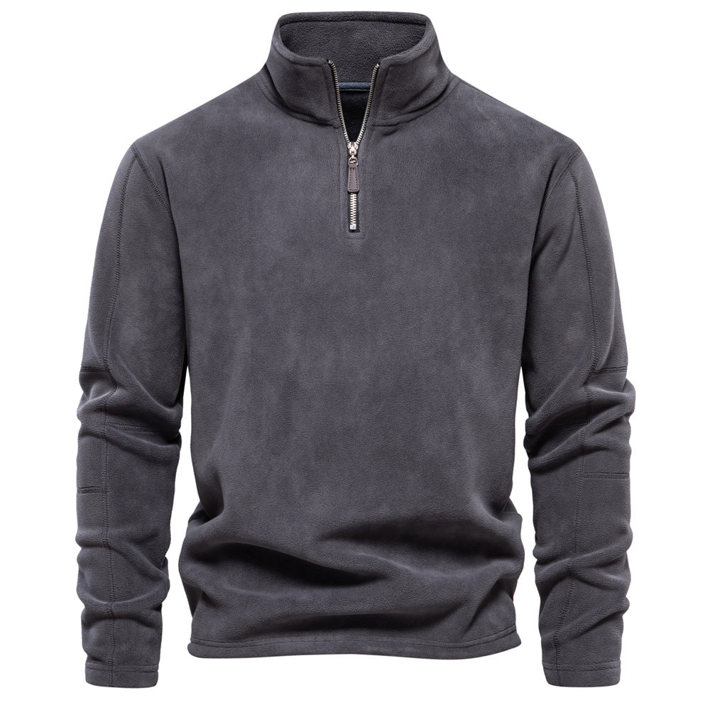 Herren Half-Stand-Collar Sherpa Fleece Pullover