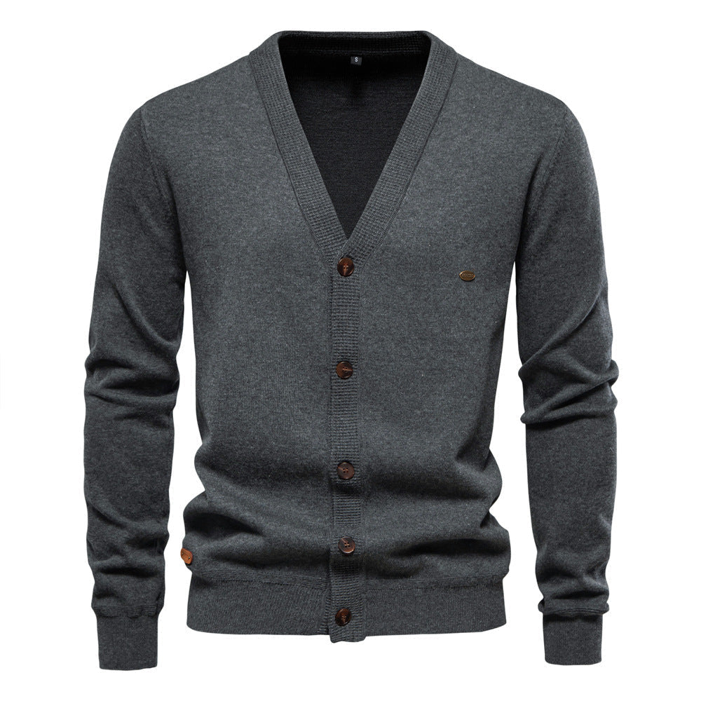 Herren V-Ausschnitt Strickjacke Slim Fit
