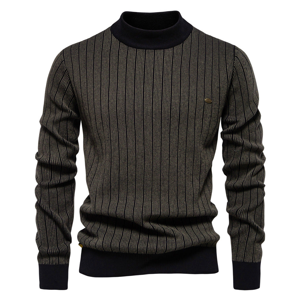 Herren Rollkragenpullover mit Streifen