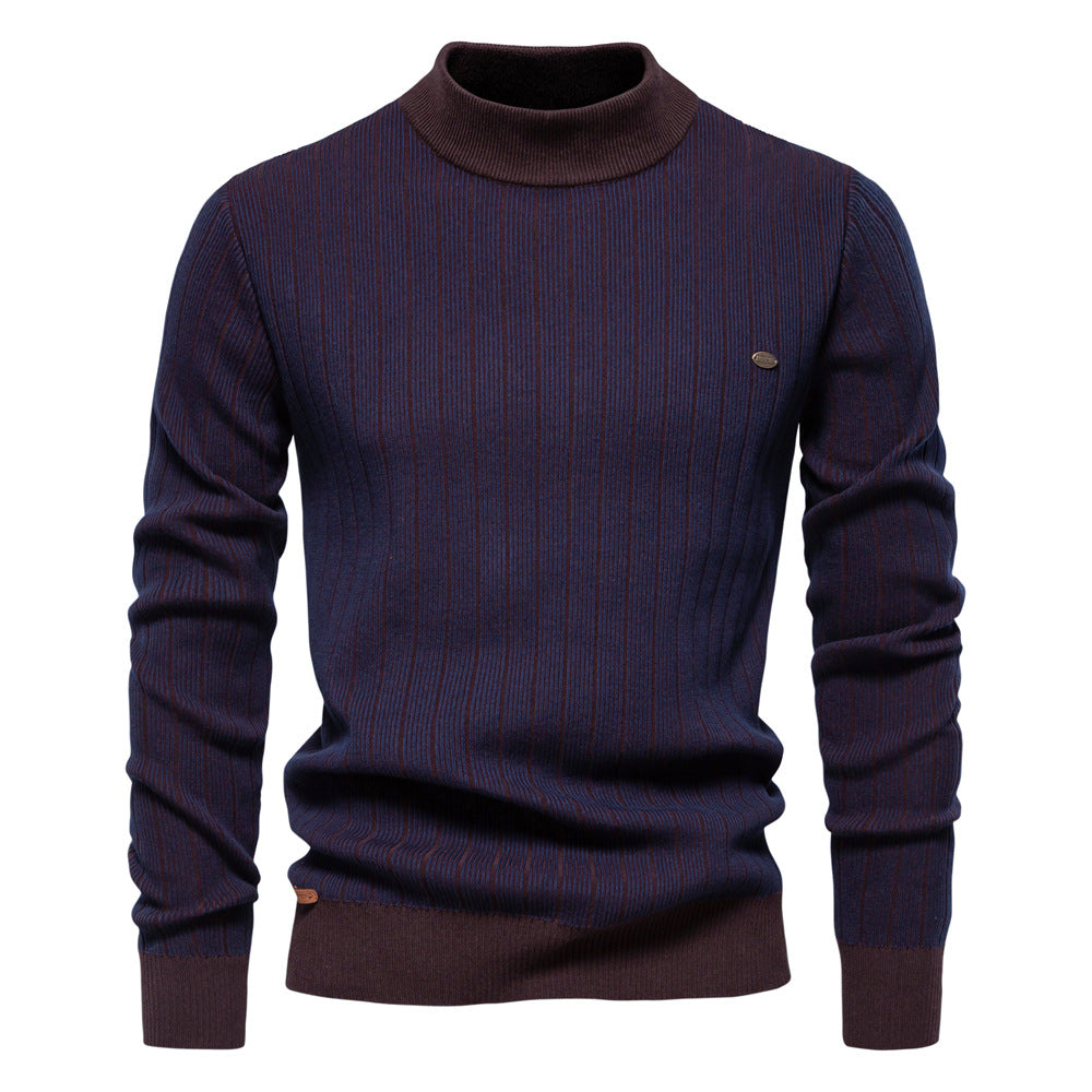 Herren Rollkragenpullover mit Streifen