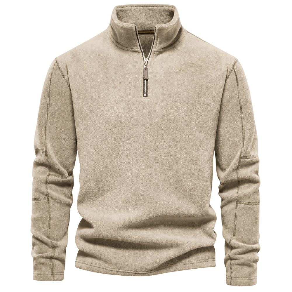 Herren Half-Stand-Collar Sherpa Fleece Pullover