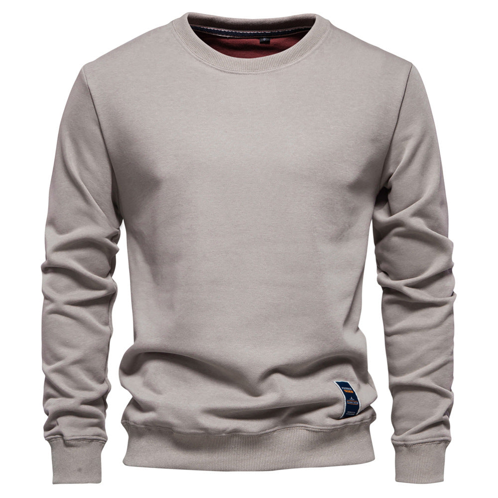 Men's Casual Solid Color Knit Crew Neck Sweater