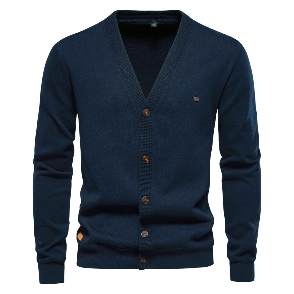 Herren V-Ausschnitt Strickjacke Slim Fit
