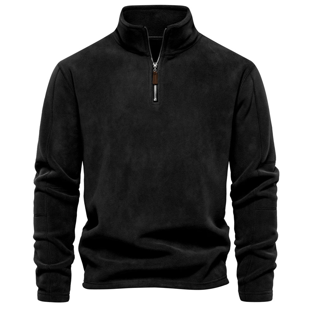 Herren Half-Stand-Collar Sherpa Fleece Pullover