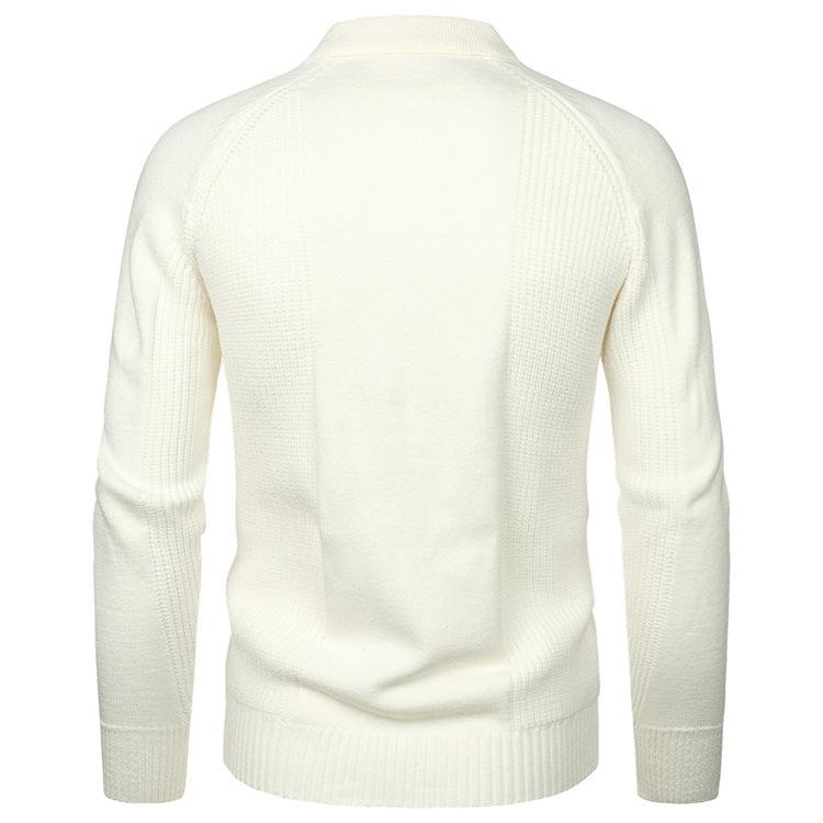 Herren Strickpullover im Vintage-Stil mit Reverskragen, Raglanärmeln und schmaler Passform