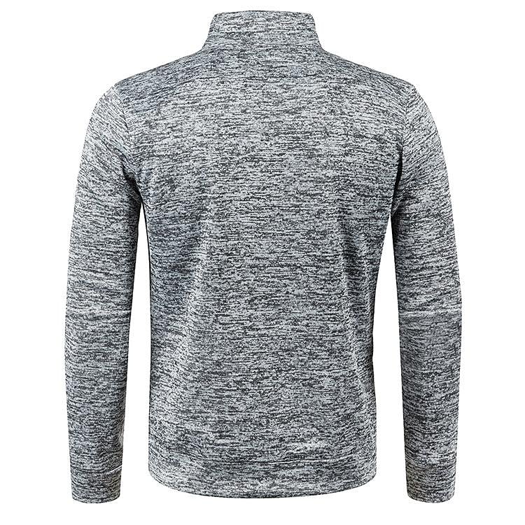 Herren Stehkragen Half Zip Langarm Dünner Fleece Pullover