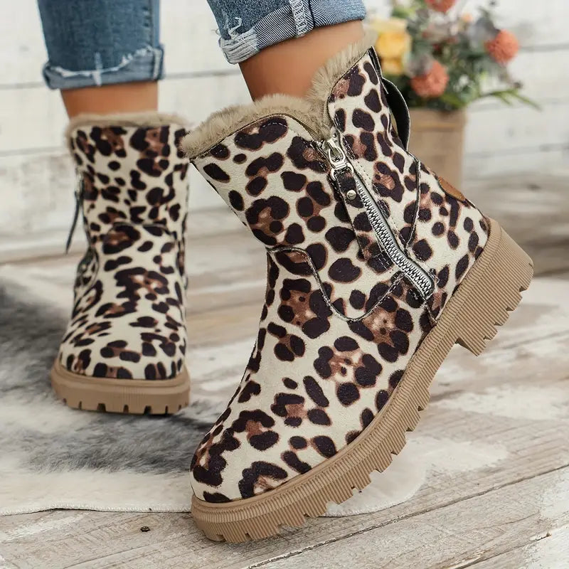 Gefütterte Damen-Martinsstiefel mit Reißverschluss