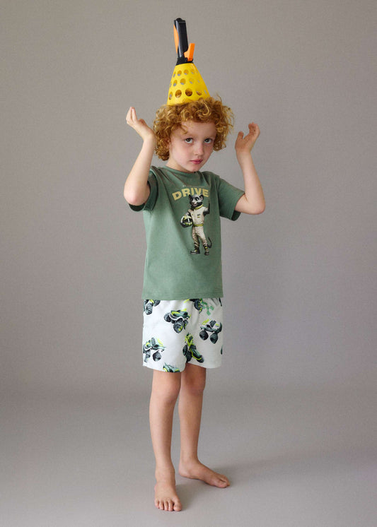 Bermuda print swim shorts boy