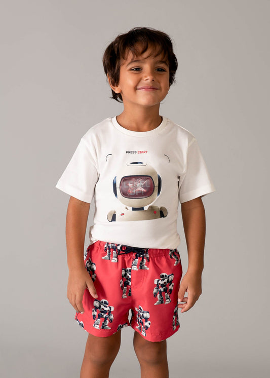 Bermuda print swim shorts boy