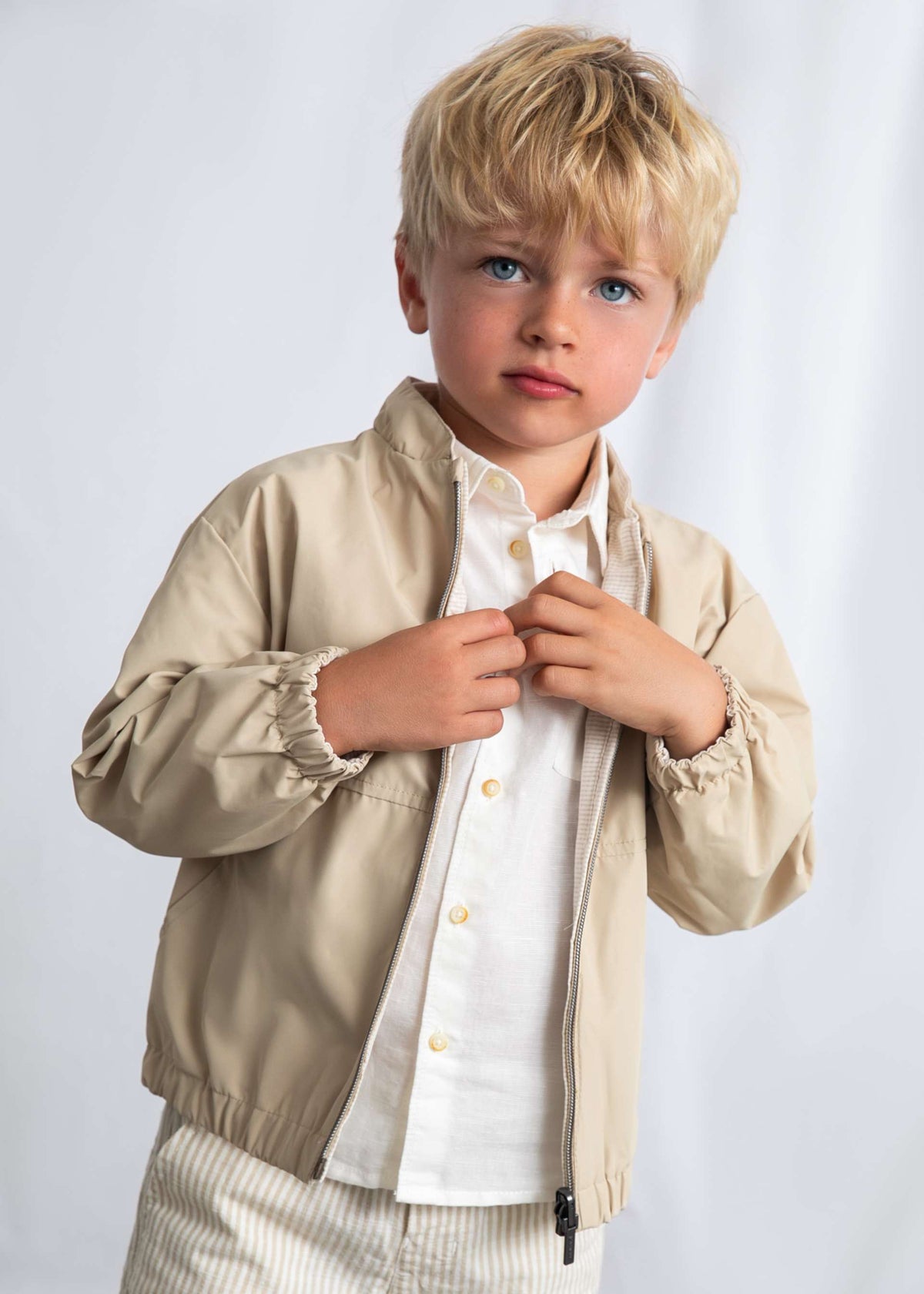 Boy linen reversible windbreaker