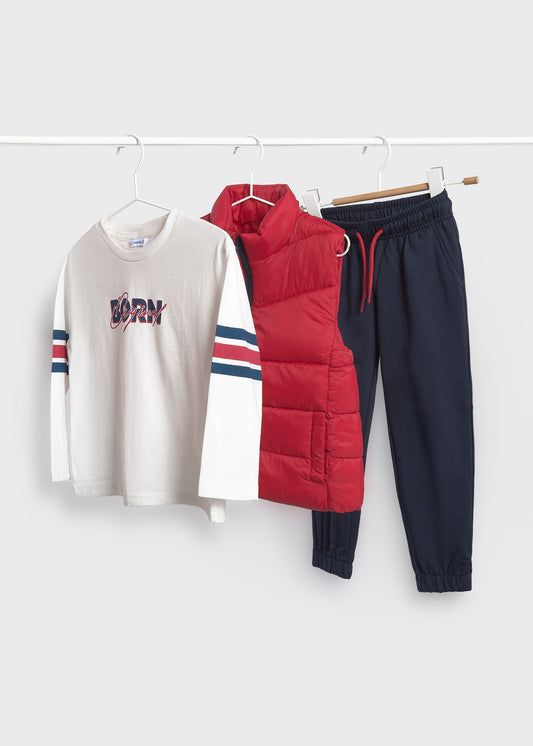 Boys 3-piece set vest and tracksuit