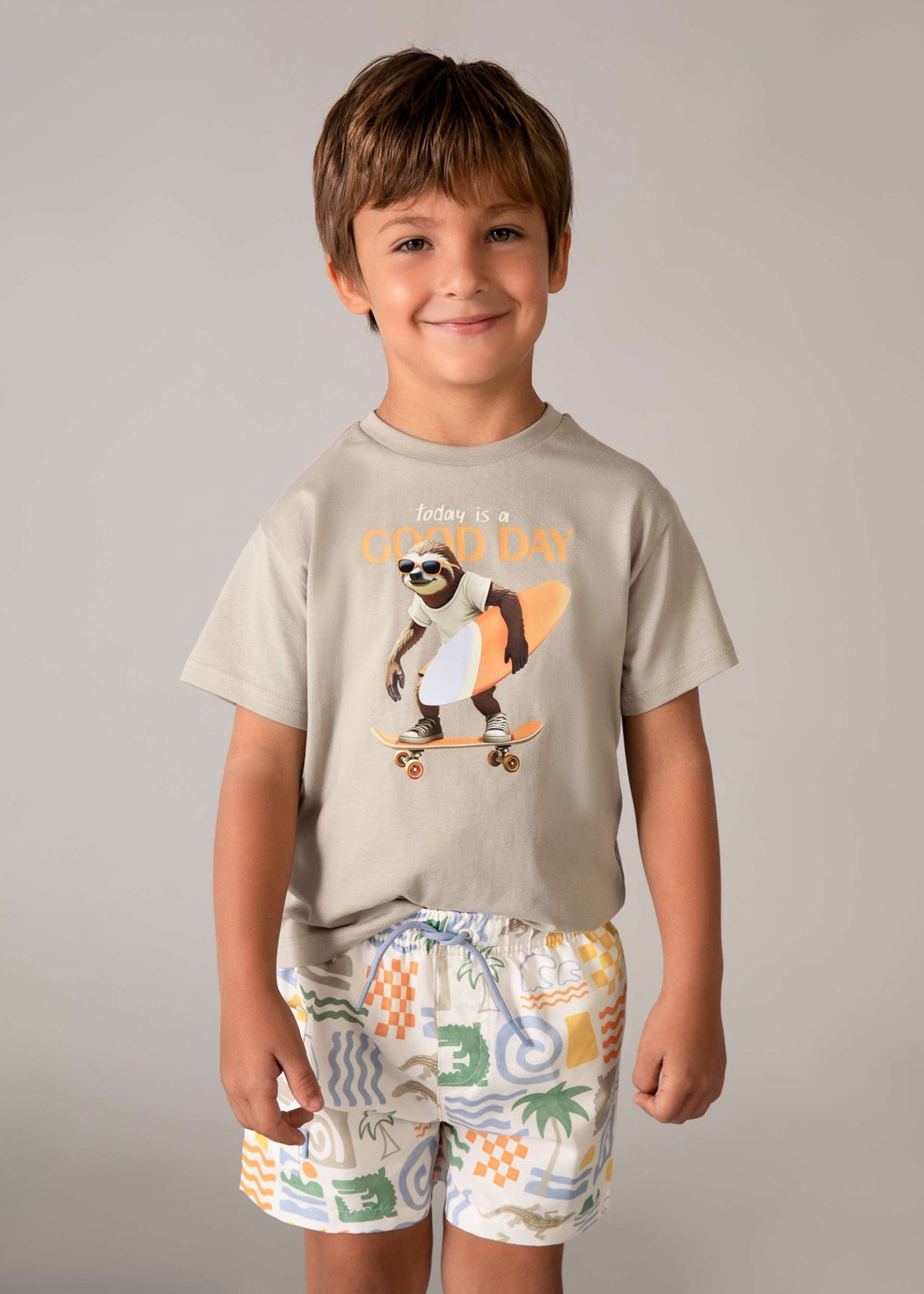 Bermuda-Badeshorts mit Print für Jungen
