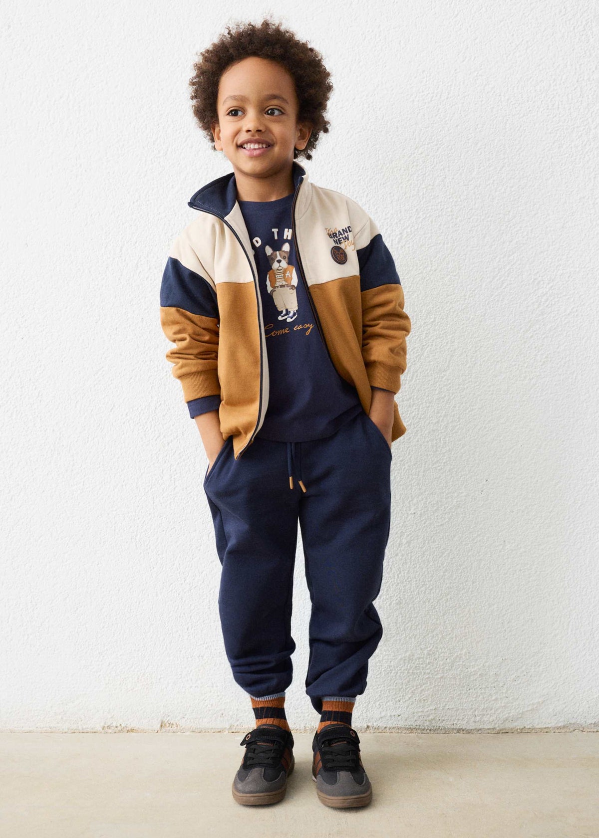 Boys' block-print tracksuit