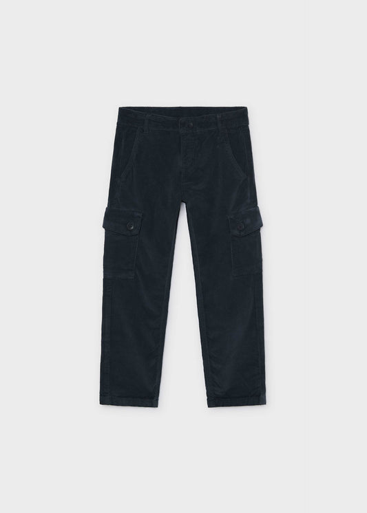 Boys' corduroy cargo trousers