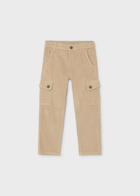 Boys' corduroy cargo trousers