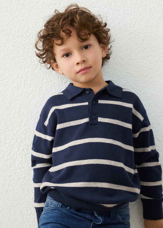 Boys' knitted polo shirt