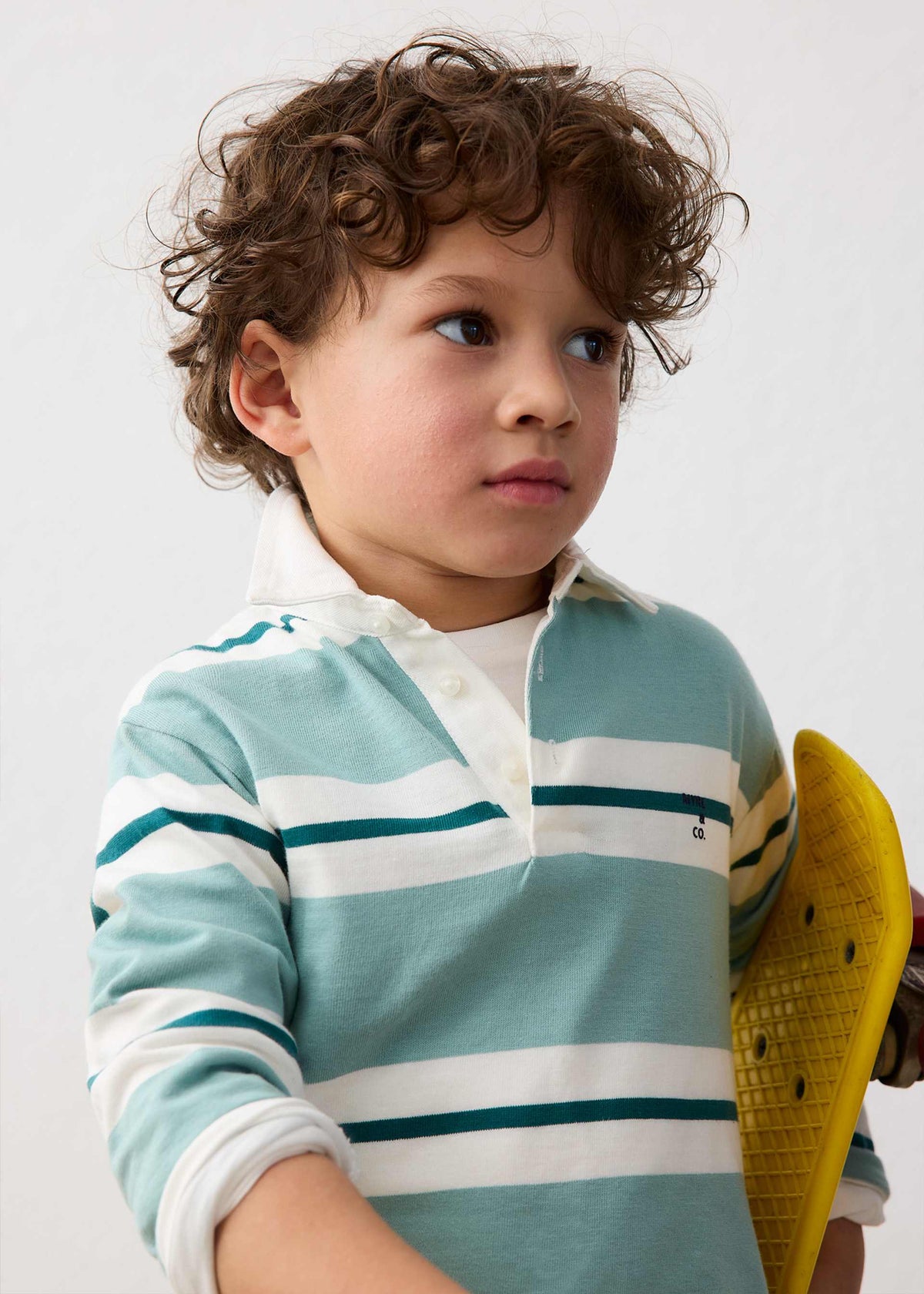 Boys' striped polo shirt