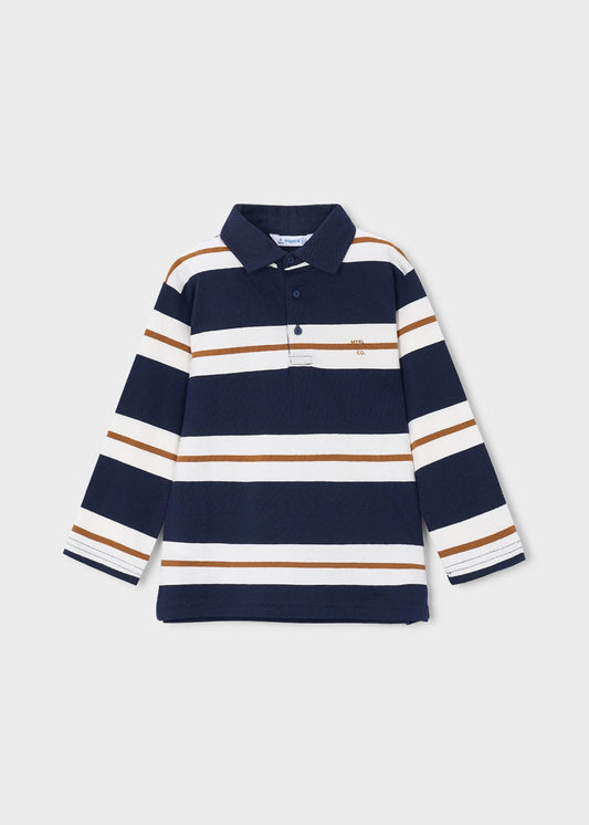 Boys' striped polo shirt