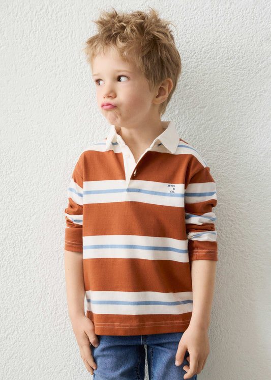 Boys' striped polo shirt