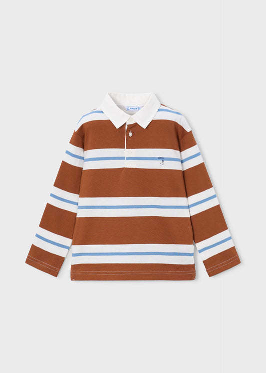 Boys' striped polo shirt