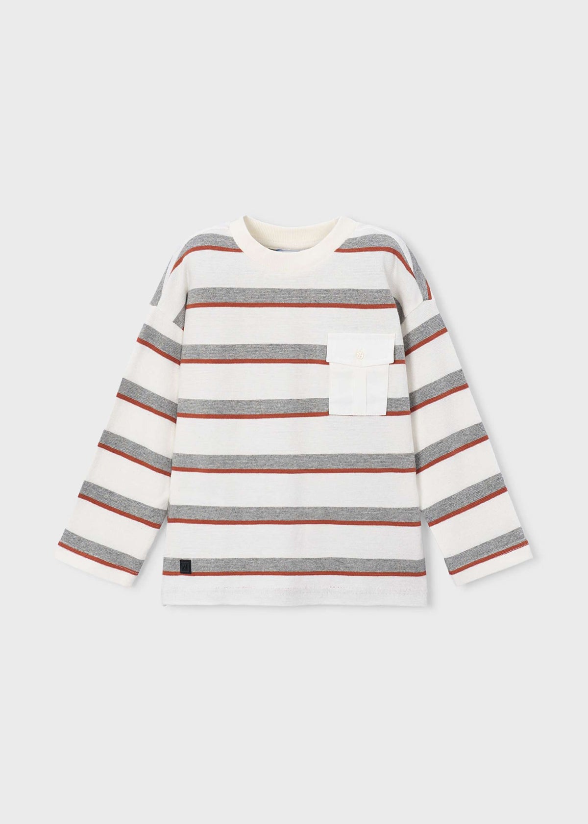 Boys' striped T-shirt with pocket