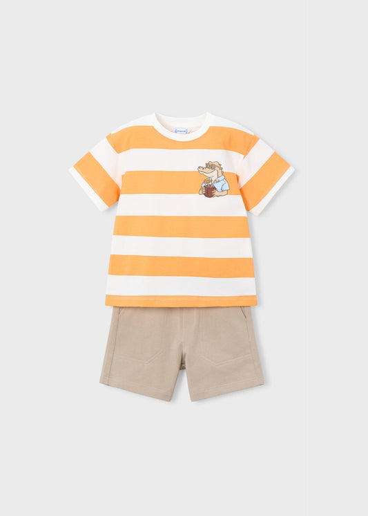 Boys' striped trousers and T-shirt set