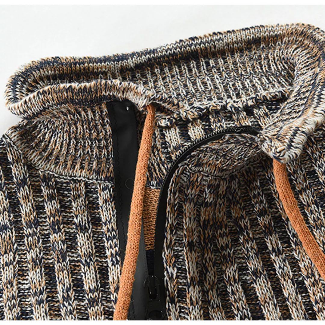 Men's Melange Half Zip Kangaroo Pocket Sweater