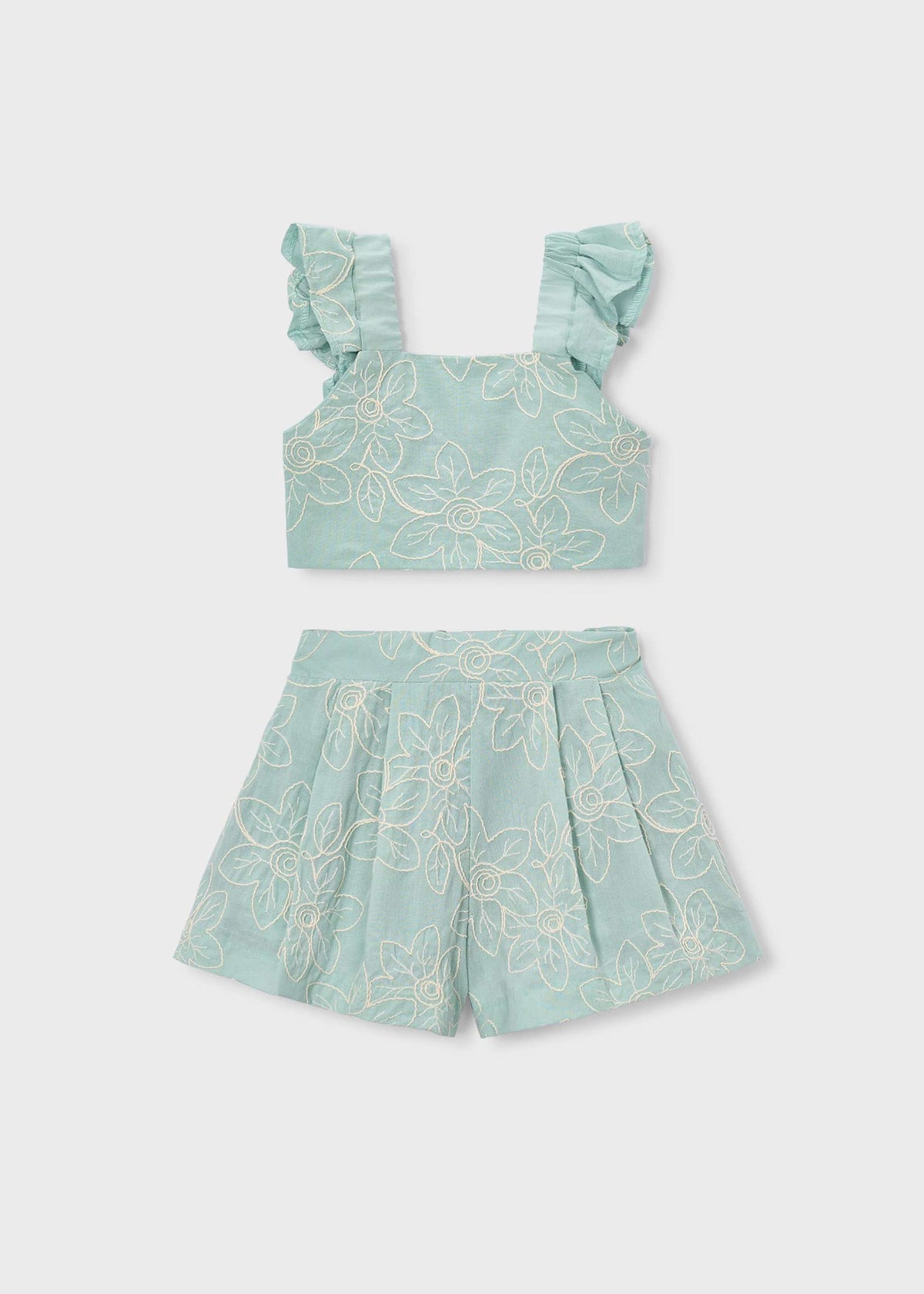 Festliches Set mit Bermuda-Shorts und Rüschen-Oberteil für Mädchen
