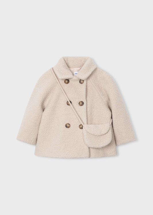 Corduroy coat with handbag for girls