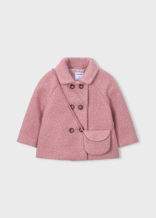 Corduroy coat with handbag for girls
