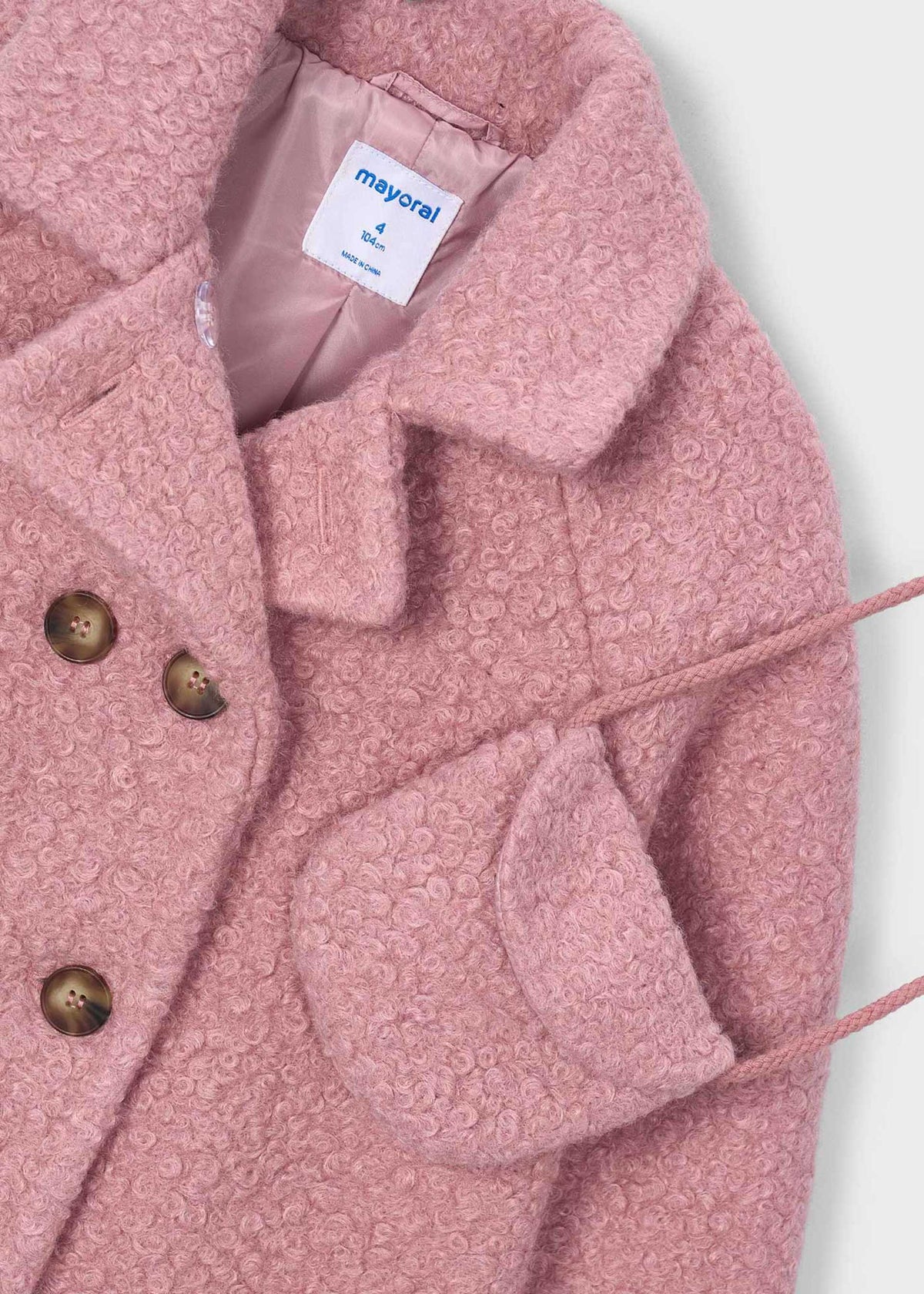 Corduroy coat with handbag for girls