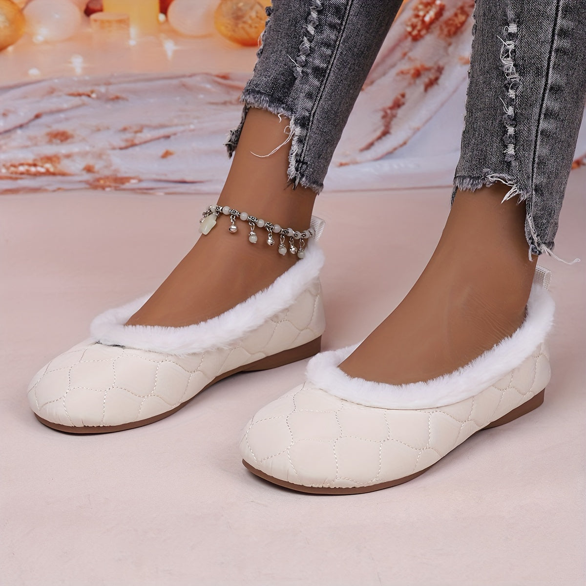 🔥Letzter Tag der Aktion 50% RABATT – Damenmode Weiche Mary Jane Plüsch-Ballerinas