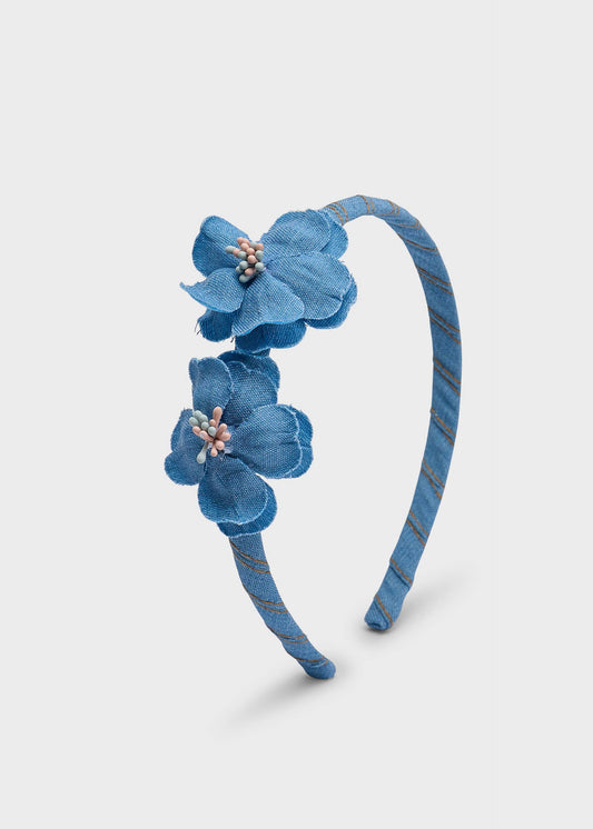 Denim flower headband