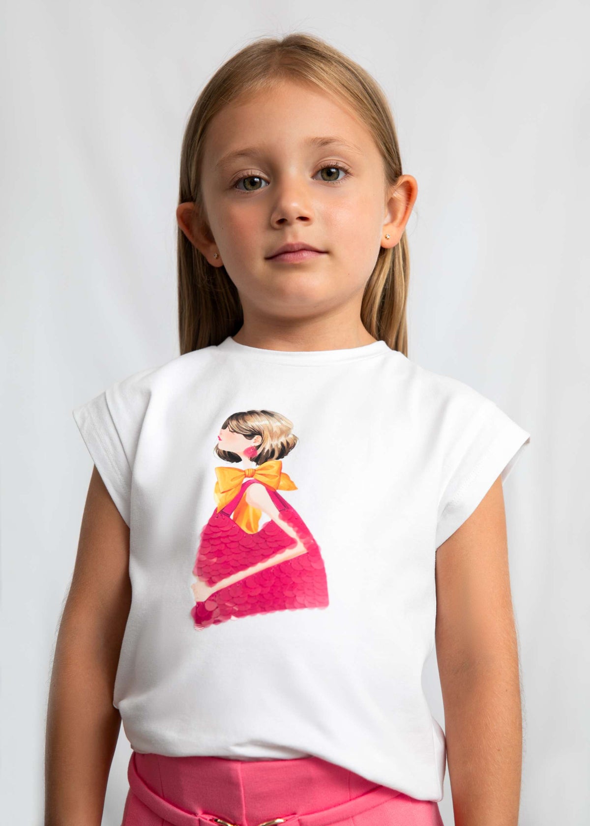 T-Shirt mit Puppen-Print für Mädchen