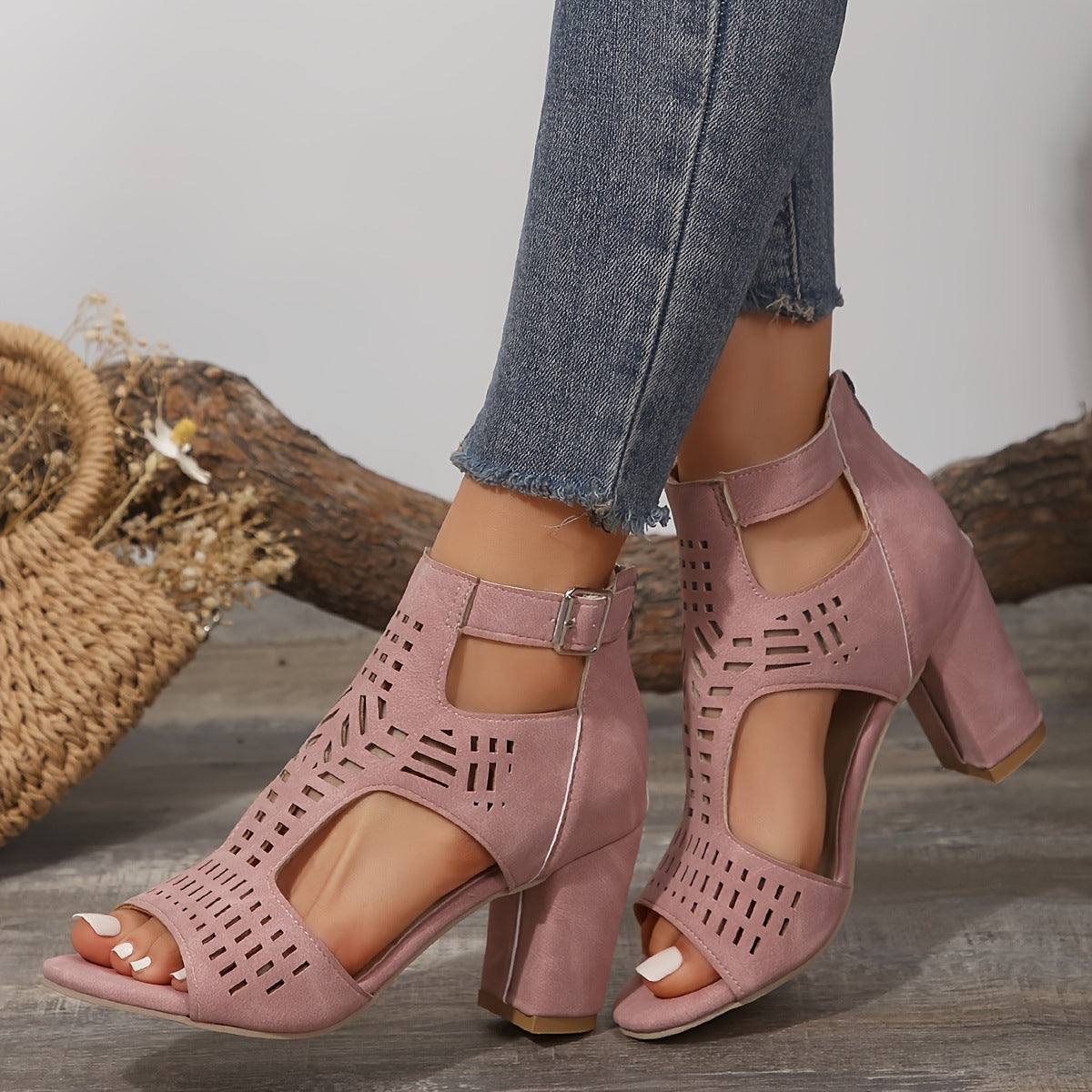 🔥Letzte Tagesaktion 50 % RABATT - Retro-Sandalen mit gestapeltem Absatz und orthopädischem Fußbett für Damen