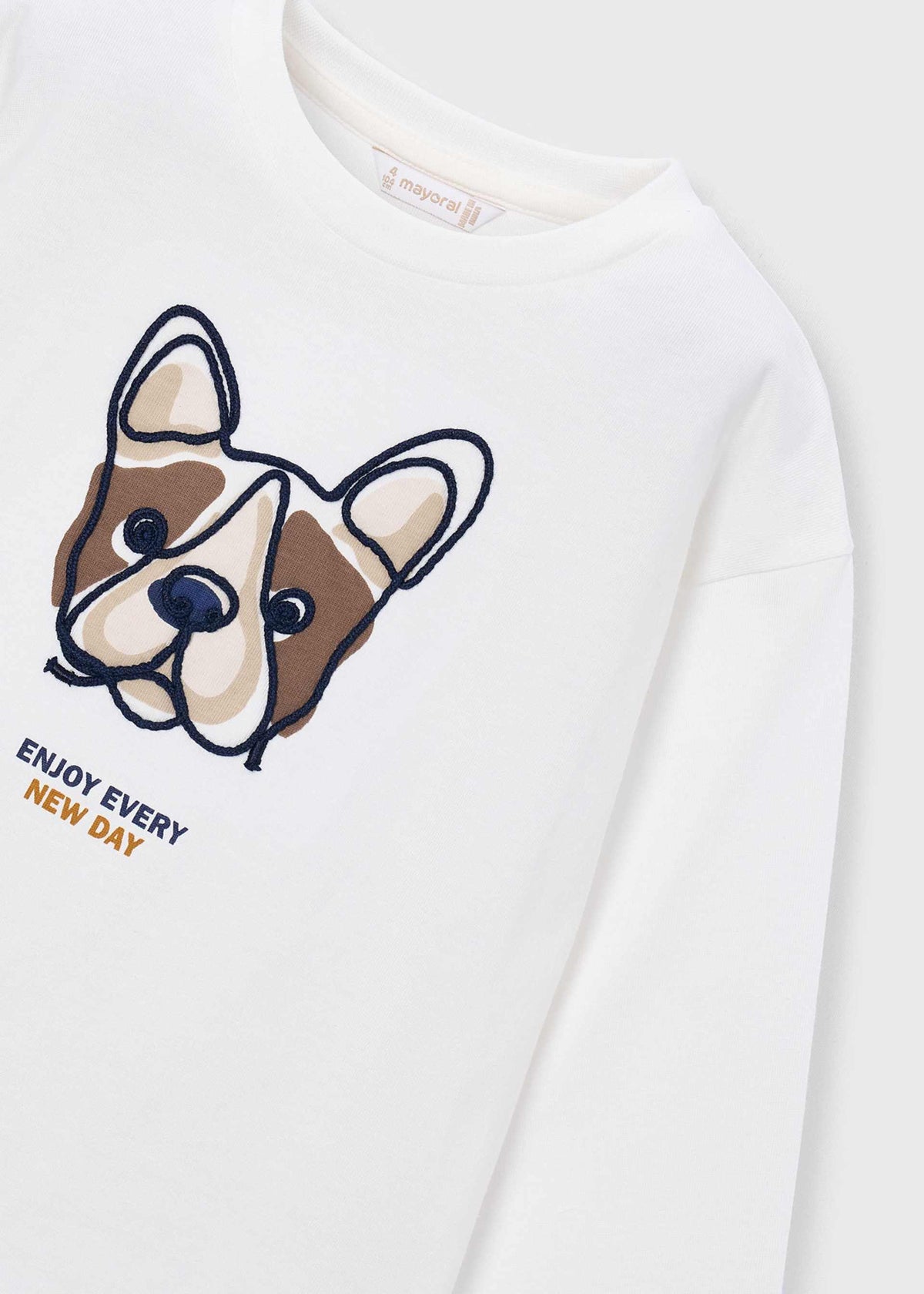 Embroidered dog T-shirt for boys