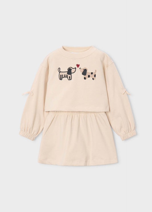 Besticktes Fleecekleid für Mädchen