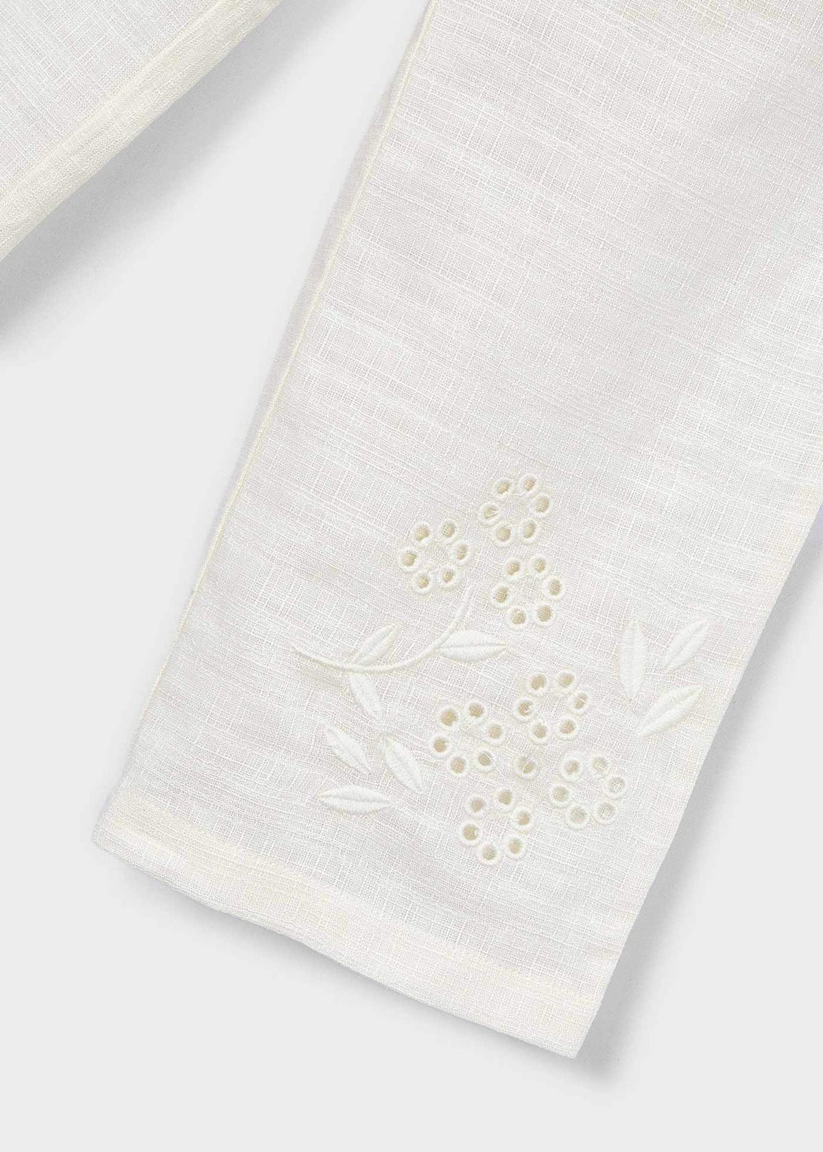 Embroidered linen trousers for girls