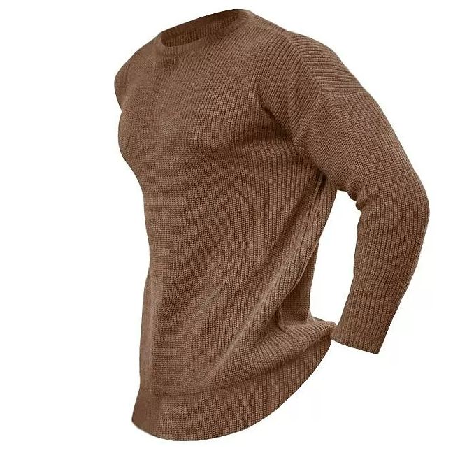 Herren Pullover Strickpullover Rundhals Einfarbig