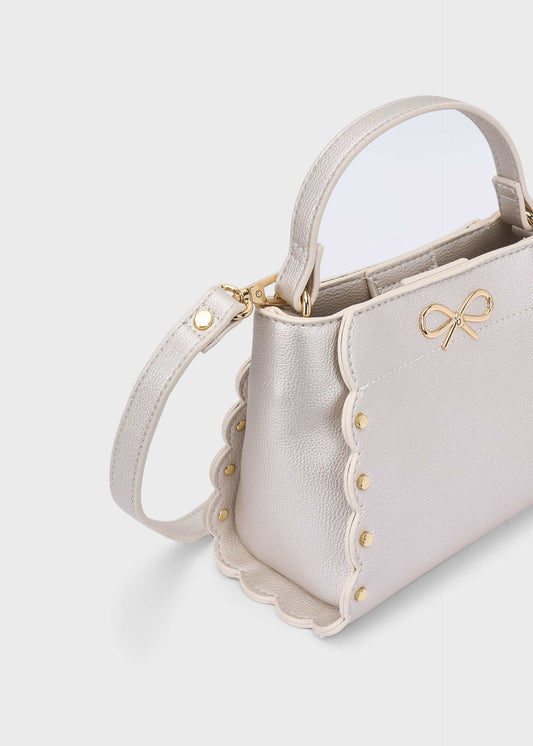 Faux leather bow bag for girls
