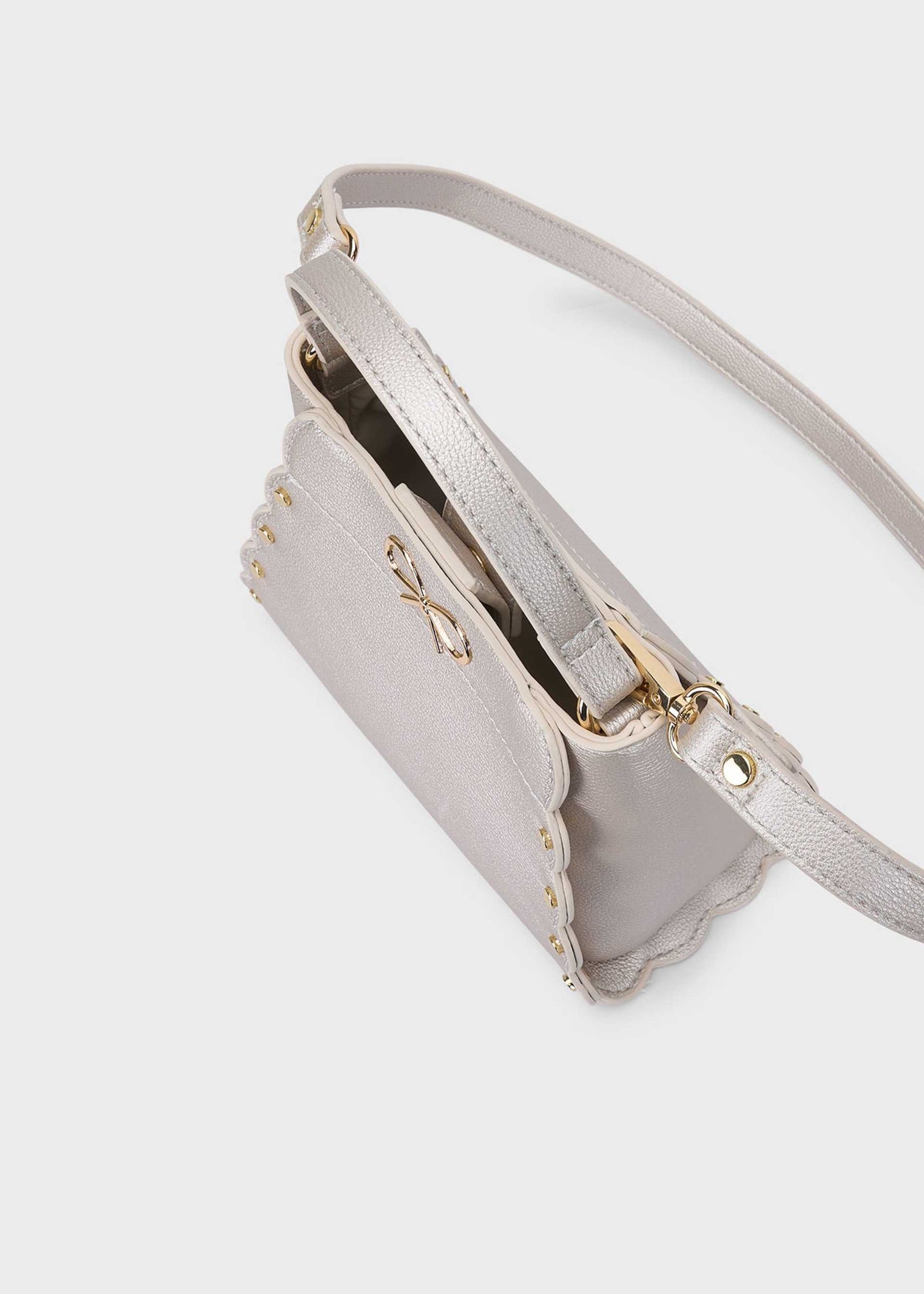 Faux leather bow bag for girls