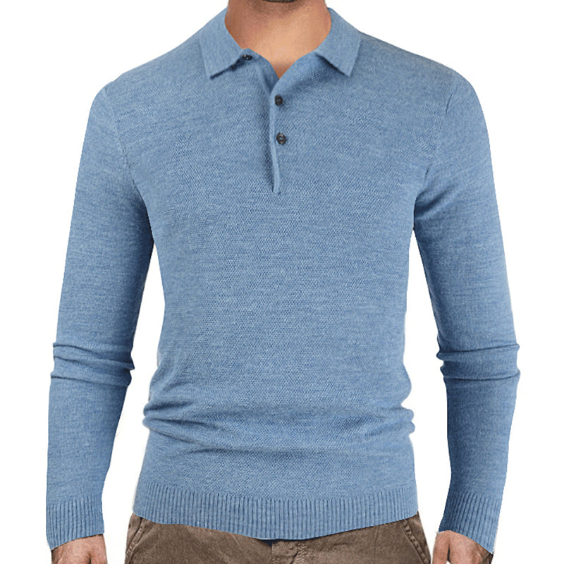 Herren Strickpullover Einfarbig mit Revers