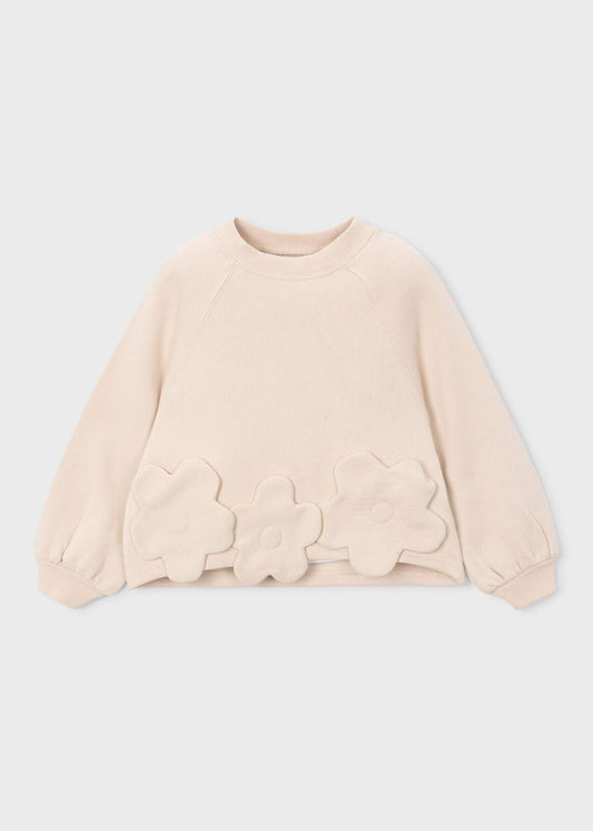 Mädchen-Pullover mit Blumenapplikation
