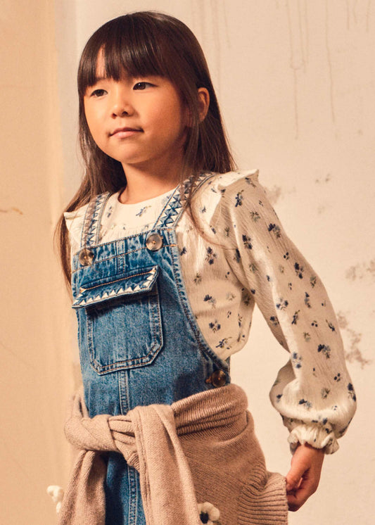 Mädchenbluse mit Bambula-Print