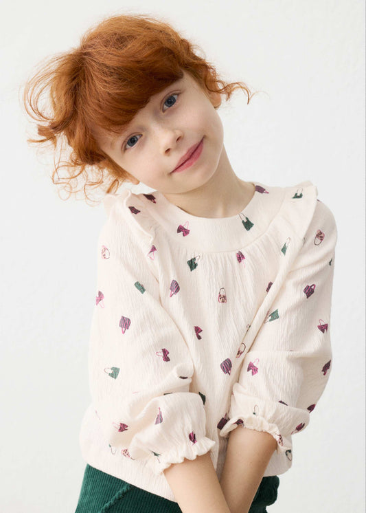 Mädchenbluse mit Bambula-Print