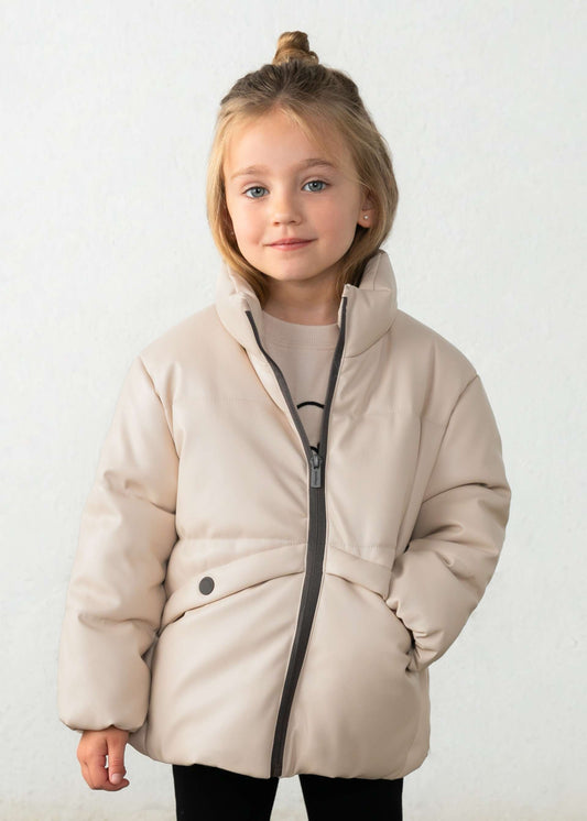 Girl faux leather jacket