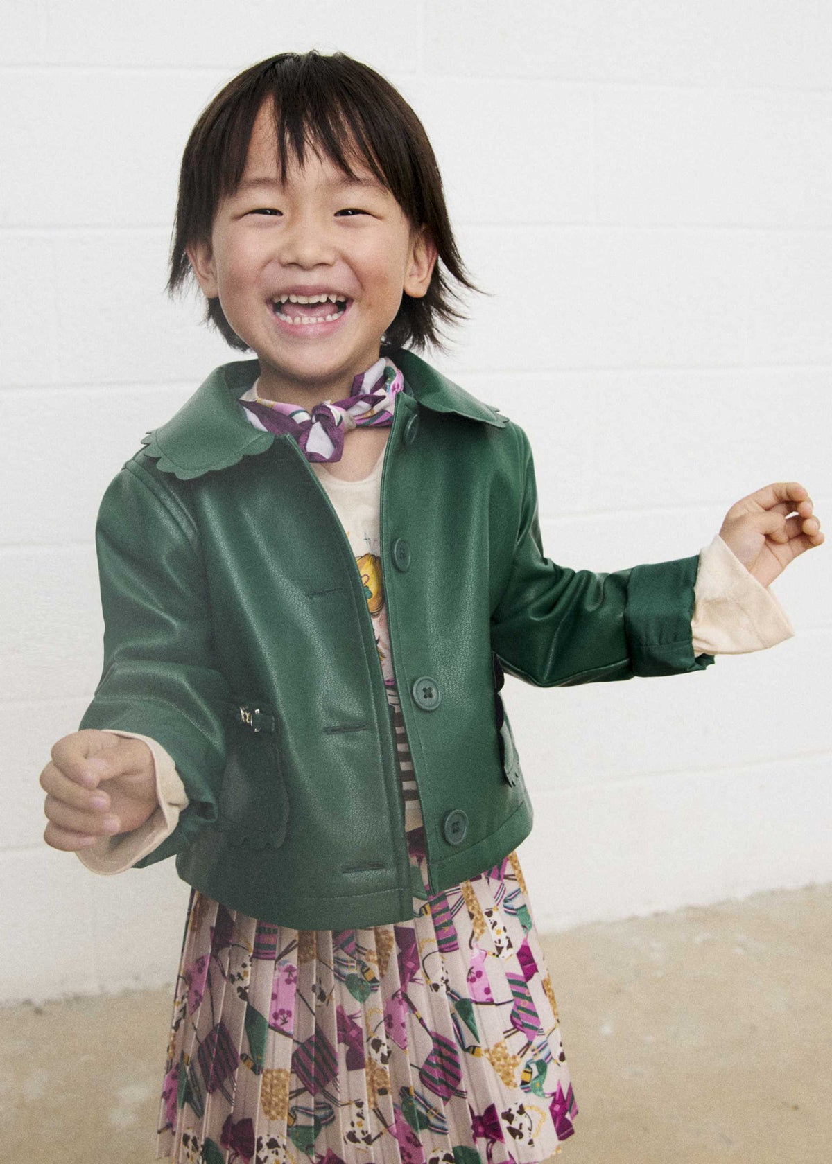 Girl faux leather jacket