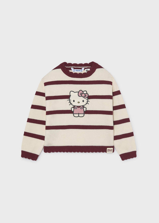 Gestreifter Hello-Kitty-Pullover für Mädchen