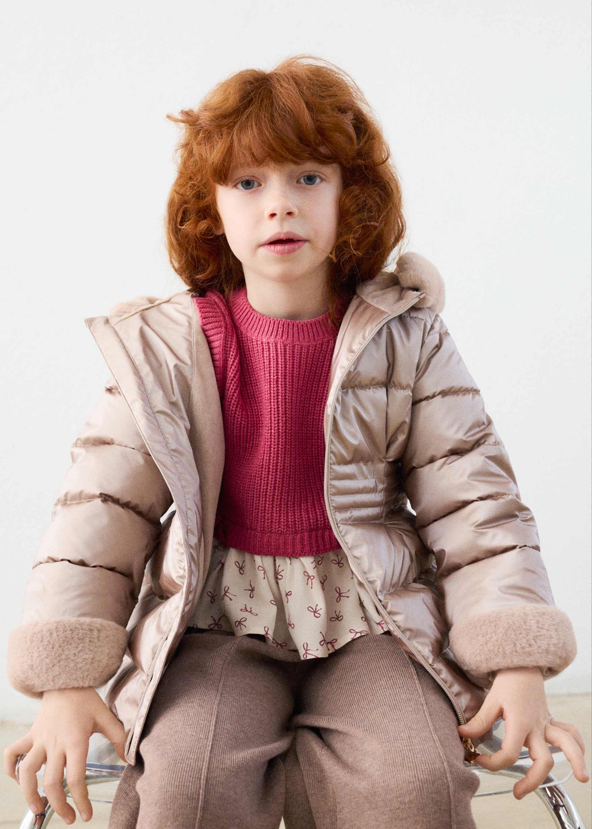 Girl metallic coat