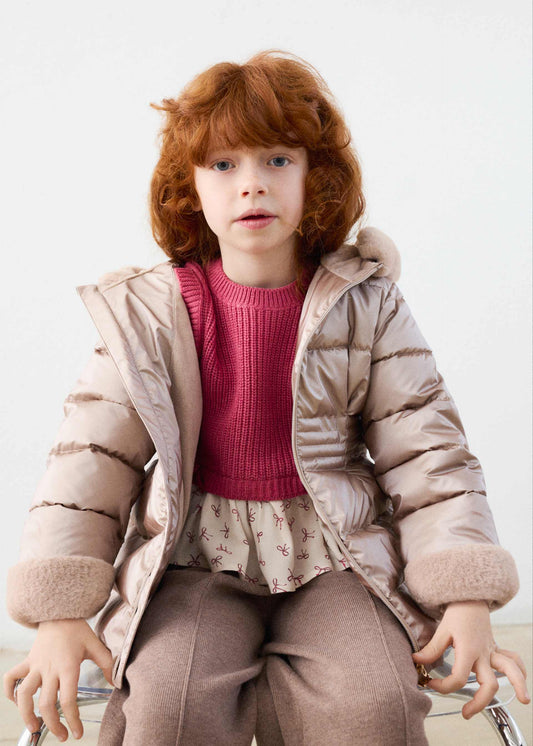 Girl metallic coat